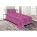 East Urban Home Diamond Pink/Purple Microfiber Eclectic Coverlet/Bedspread Set Microfiber in Indigo | Twin Bedspread + 1 Sham | Wayfair