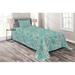 East Urban Home Teal Microfiber Traditional Coverlet/Bedspread Set Microfiber in Blue/Green | Twin Bedspread + 1 Sham | Wayfair