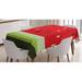 East Urban Home Geometric Tablecloth Polyester in Gray/Green/Red | 60 D in | Wayfair 60CE29D1FC7A4B4BB305DE66B74F757A
