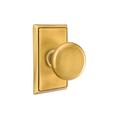 Emtek Double Dummy Providence Knob w/ Rectangular Rose Brass in Yellow | 4.5 H x 2.5 W x 2.75 D in | Wayfair 8521PUS7