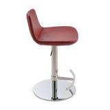 sohoConcept Pera Swivel Adjustable Height Bar Stool Leather in Red/Gray | 18 W x 20.5 D in | Wayfair DC1042-18