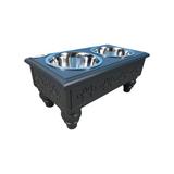 Iconic Pet Sassy Paws Raised Wooden Pet Double Diner Elevated Feeder Wood (durable & stylish)/Metal/Stainless Steel (easy to clean) in Brown | Wayfair