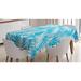 East Urban Home Leaf Tablecloth Polyester in Blue/Gray/Green | 60 D in | Wayfair 7EC7F3B1802845D2A1E1AA25CDE0CB4D