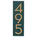 Montague Metal Products Inc. Floating 1-Line Wall Address Plaque Metal in Green | 10.88 H x 3.38 W x 1 D in | Wayfair VMP-033-W-HG/G