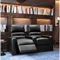 Latitude Run® LED Home Theater Row Seating (Row of 2) Microfiber/Microsuede in Gray | 43.5 H x 73 W x 38 D in | Wayfair