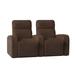 Latitude Run® Home Theater Row Seating (Row of 2) Microfiber/Microsuede in Brown | 43 H x 72 W x 41.5 D in | Wayfair