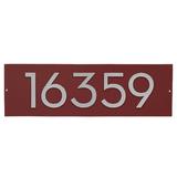 Montague Metal Products Inc. Floating Modern 4" Number Horizontal Address Plaque (5 Digits) Metal in Red/Yellow | 6 H x 19.75 W x 1 D in | Wayfair