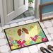 The Holiday Aisle® Saroyan Cavalier Spaniel 27 in. x 18 in. Non-Slip Outdoor Door Mat Synthetics | 36" L x 24" W | Wayfair