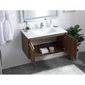 Steelside™ Agostini 36" Wall-Mounted Single Bathroom Vanity Set Wood/Plastic in Brown | 19.69 H x 36 W x 18.31 D in | Wayfair