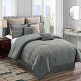 Astoria Grand Dimattia Microfiber Comforter Set Polyester/Polyfill/Microfiber in Gray | Queen Comforter + 7 Additional Pieces | Wayfair