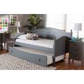 Baxton Studio Mara Cottage Farmhouse Grey Finished Wood Twin Size Daybed with Roll-Out Trundle Bed - MG0030-Grey-Daybed