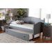 Baxton Studio Mara Cottage Farmhouse Grey Finished Wood Twin Size Daybed with Roll-Out Trundle Bed - MG0030-Grey-Daybed