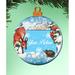 The Holiday Aisle® Christmas Forest Friends Round Photo Ornament Wood in Blue/Brown | 5.5 H x 5 W x 0.25 D in | Wayfair