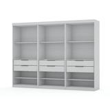 Mulberry Open 3 Sectional Modem Wardrobe Closet with 6 Drawers - Set of 3 in White - Manhattan Comfort 113GMC1