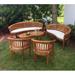 Bay Isle Home™ Meyer Teak Garden Outdoor Bench Wood/Natural Hardwoods in Brown/White | 34" H x 74" W x 34" D | Wayfair