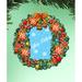 The Holiday Aisle® Christmas Wreath Photo Ornament Wood in Brown/Green | 5.5 H x 5 W x 0.25 D in | Wayfair 53869F5D4A704AEB80DBED31B3A96A42