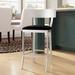 Latitude Run® Chromium Counter & Bar Stool Upholstered/Leather/Metal in Black | 35 H x 17.5 W x 18.5 D in | Wayfair LATR3082 32410674