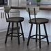 17 Stories Estefania Swivel Counter & Bar Stool Upholstered/Leather/Metal/Faux leather in Black/Brown/Gray | 40.25 H x 17.75 W x 21.5 D in | Wayfair