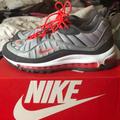Nike Shoes | Air Max 98 Wolf Grey Total Crimson | Color: Gray | Size: 10
