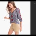 J. Crew Tops | J. Crew Embroidered Blouse | Color: Red | Size: 12