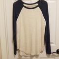 American Eagle Outfitters Tops | American Eagle Baseball Tee | Color: Blue/White | Size: S