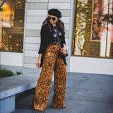 Zara Pants & Jumpsuits | Blogger Fv Zara High Waisted Printed Pants | Color: Black/Brown | Size: Various