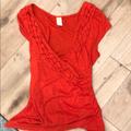 Anthropologie Tops | Anthropologie Cap Sleeve Top | Color: Red | Size: L