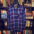 American Eagle Outfitters Tops | American Eagle Blue Plaid Boyfriend Fit Flannel | Color: Blue/White | Size: S