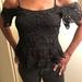 Zara Tops | 2/$20 Zara Black Lacepeplum Off The Shoulder Top | Color: Black | Size: Xs