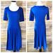 Lularoe Dresses | Lularoe Solid Blue Nicole Short Sleeve Dress | Color: Blue | Size: S