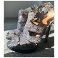 Michael Kors Shoes | Michael Kors Sexy Snake Skin Heels | Color: Black/Gray | Size: 5.5