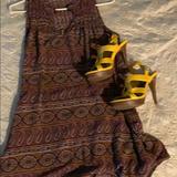 American Eagle Outfitters Dresses | American Outfitters Paisley Print Dress Jr Small | Color: Brown/Yellow | Size: Sj