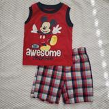 Disney Matching Sets | Disney Mickey Mouse Tank And Shorts Set | Color: Blue/Red | Size: 18mb