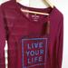 American Eagle Outfitters Tops | American Eagle Maroon Long Sleeve T-Shirt | Color: Purple/Red | Size: S