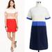 J. Crew Dresses | J. Crew Blue & Cream Colorblock 2 Pocket Short Sleeve Shift Dress | Color: Blue/Cream | Size: Xs