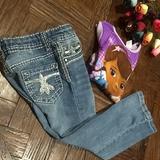 Disney Other | Final Price2 Pc Toddlers Girl's Top Sz(5t)And Jeans Sz(4) | Color: Blue/Purple | Size: Toddlers /Top(5t) Jeans (4)