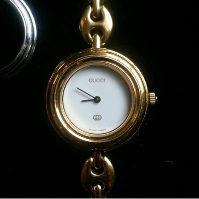 Gucci Jewelry | Ladies Vintage Gucci Gold Watch | Color: Gold/Silver | Size: 6 1/4 Inch...With Clasp Closed