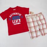 Levi's Matching Sets | Levi Boys 2 Piece Shirt And Short Set | Color: Red/Tan | Size: 4b