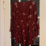 Free People Dresses | Free People Size 4 Maroon Embroidered Dress | Color: Red | Size: 4