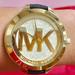 Michael Kors Accessories | Authentic Mk Watch | Color: Black/Gold | Size: Adjustable Size Small To Large