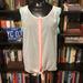 American Eagle Outfitters Tops | American Eagle Semi-Sheer Button Down Tank Top | Color: Blue/Pink | Size: M