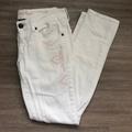 American Eagle Outfitters Jeans | American Eagle Embroidered White Jeans Size 6 | Color: Cream/White | Size: 6