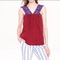 J. Crew Tops | Embroidered J.Crew Top | Color: Blue/Red | Size: 2