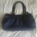 Coach Bags | Euc Coach Navy Blue Canvas & Black Leather Bag | Color: Black/Blue | Size: Os