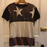 American Eagle Outfitters Shirts | American Eagle American Flag Short Sleeve Tee | Color: Black | Size: S