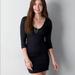 American Eagle Outfitters Dresses | Ae American Eagle Thermal Bodycon Mini Dress | Color: Black | Size: Xs