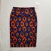 Lularoe Skirts | Lularoe Cassie Blue Orange Pencil Skirt Size Small | Color: Blue/Orange | Size: S