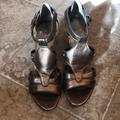 Nine West Shoes | Bronze Nine West Sandal Heel | Color: Brown/Gold | Size: 9