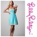 Lilly Pulitzer Dresses | Lilly Pulitzer Aqua Strapless Dress. Size 6 | Color: Blue/Gold | Size: 6