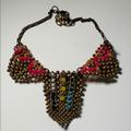 Anthropologie Jewelry | Anthropologie Beaded And Jeweled Necklace | Color: Gold | Size: Os